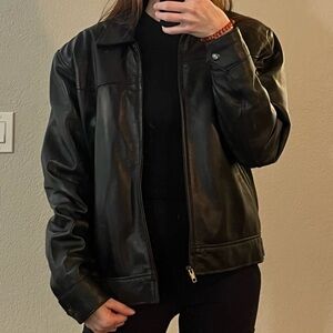Vintage Genuine Lambskin Black Leather Jacket